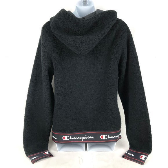 Champion Women's Sherpa Pullover Hoodie Black - Picture 5 of 8